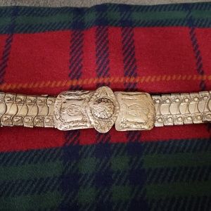 Vintage Handmade Sterling Silver Plated Panel belt